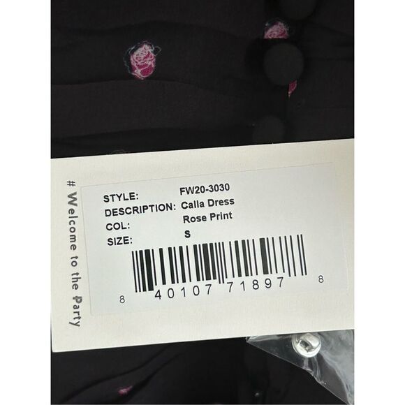 Retrofête Calla Ruched Silk-Chiffon Mini Dress Black Rose Women's Size Small - Picture 10 of 11